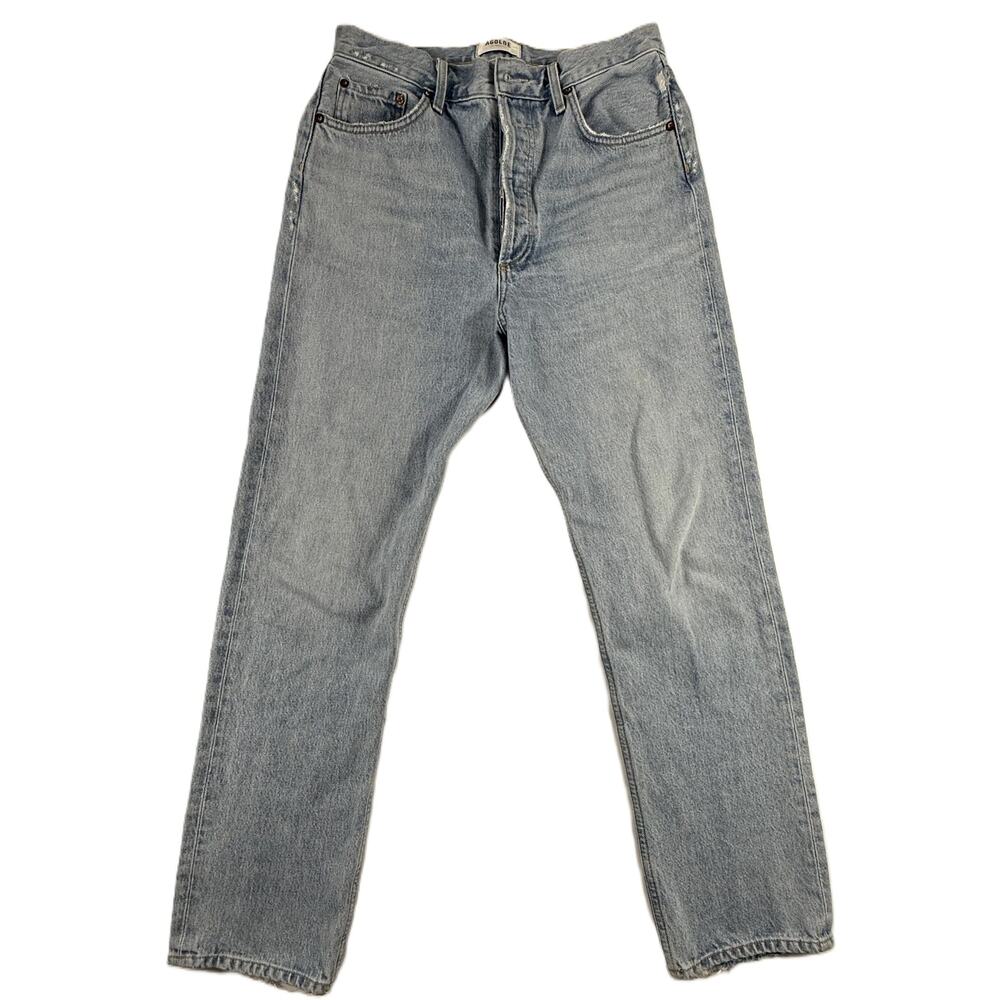 Agolde Women’s Distressed Sz 28 Jeans Straight Leg Button Fly Organic Cotton